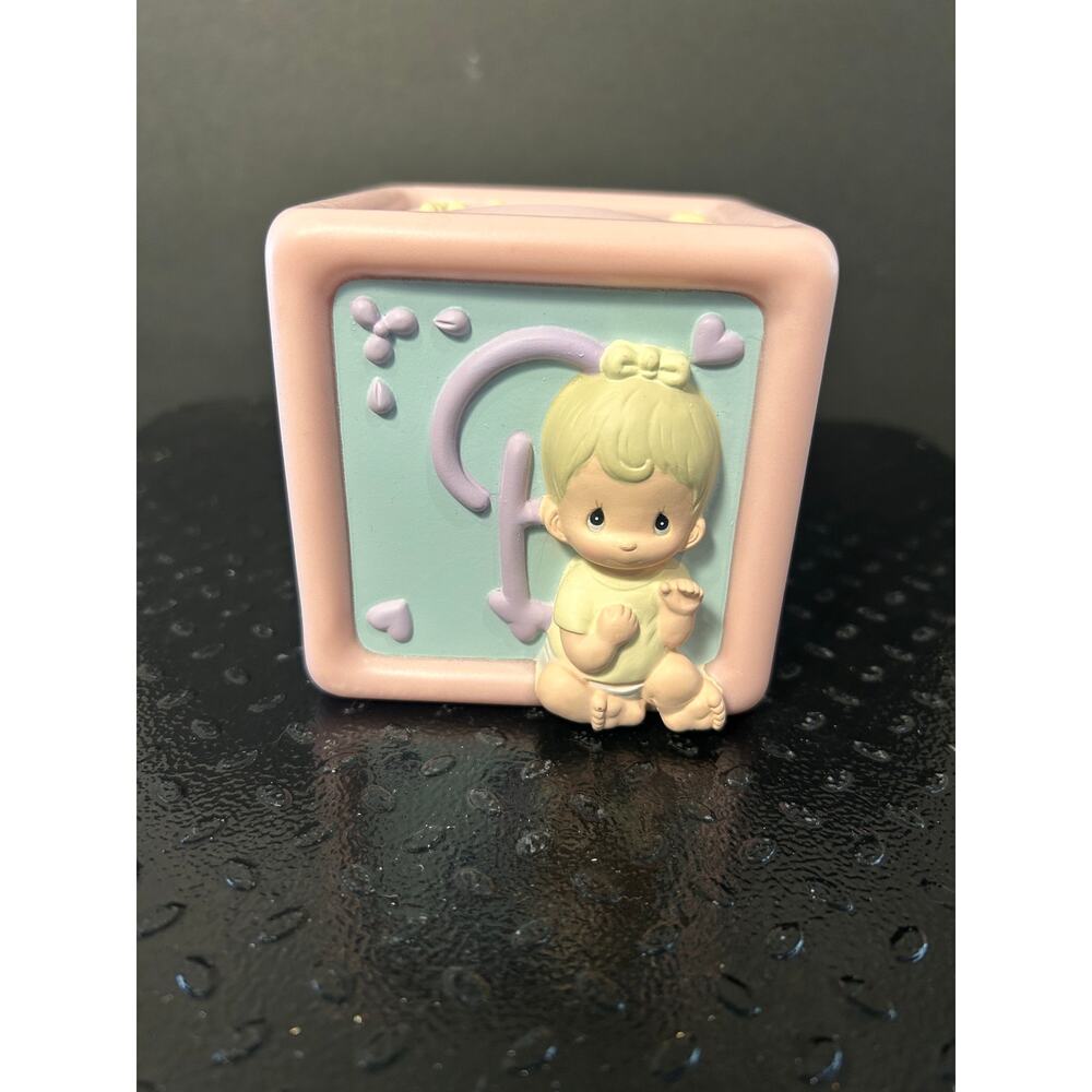Precious Moments 1990 "Baby Penny Bank Block" by Samuel J. Butcher